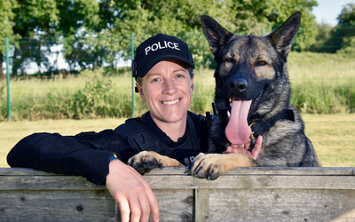 Sergeant Emma Dainty and Police Trainee Dog Rocco
