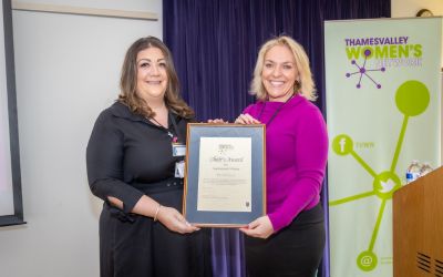 Rachel Keys (Contact Management) receiving Inspirational Woman Award